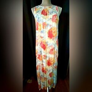 Sundance White, Multi Floral Sheer Layered Maxi Slip Dress, Size XS